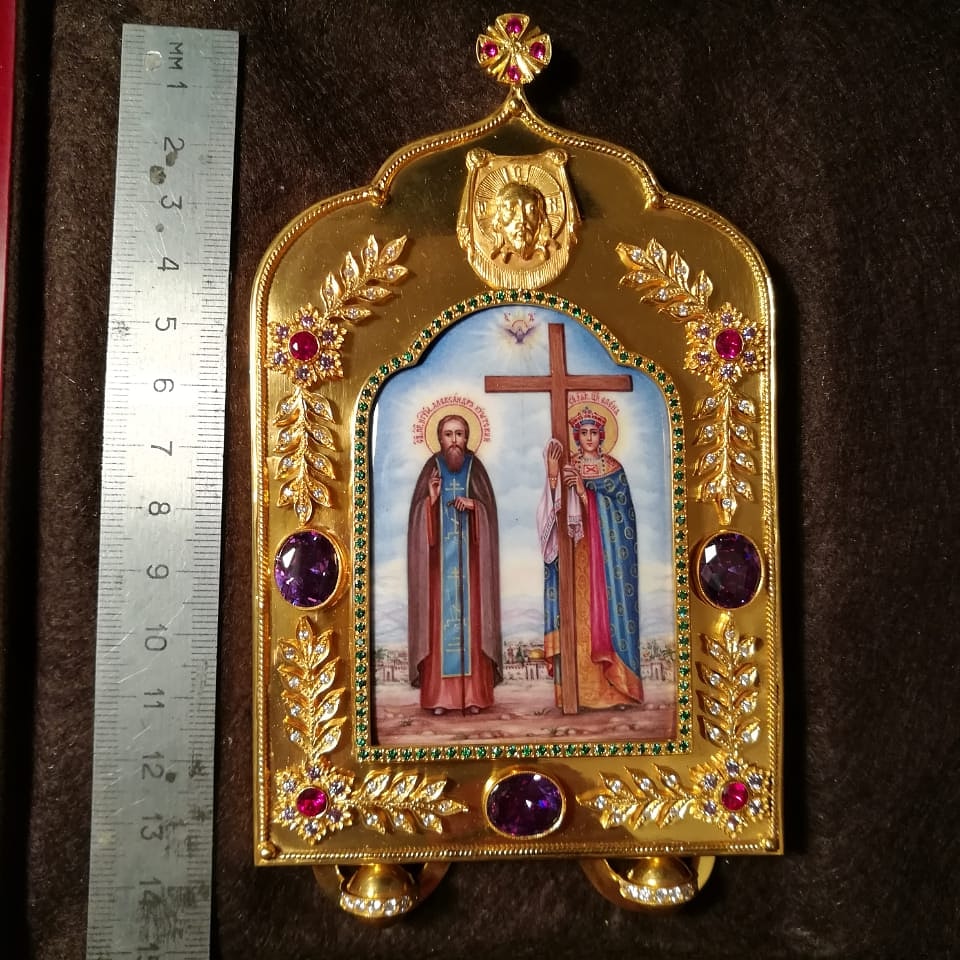 Икона Преподобный Александр Куштский и царица Елена 21 век
