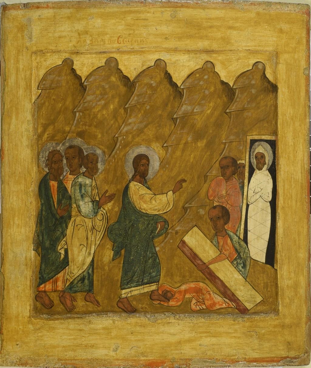 Икона Воскрешение Лазаря последняя треть 16 века